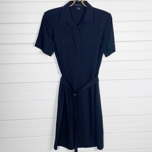 Theory Stenna 4 Pocket Shirt Dress Size 4 - Picture 4 of 11